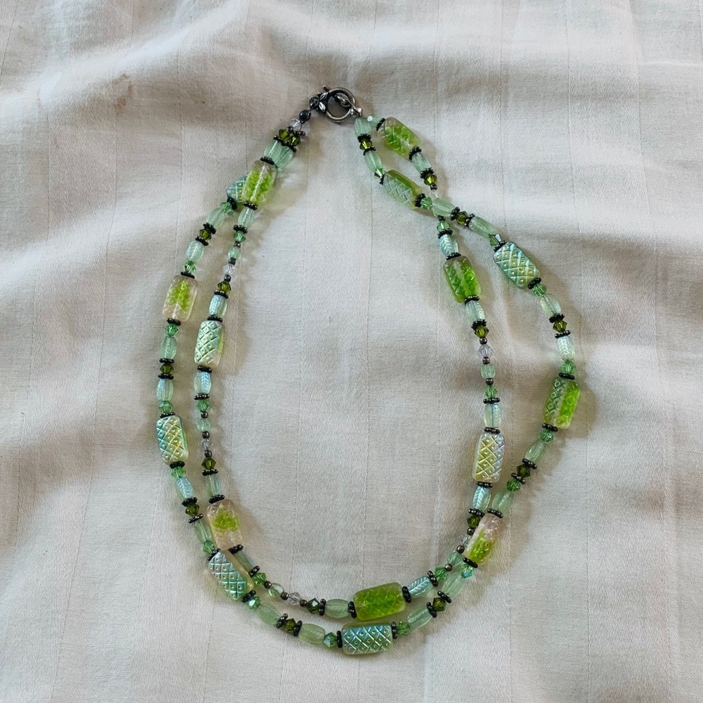 Green Glass Beads Necklace